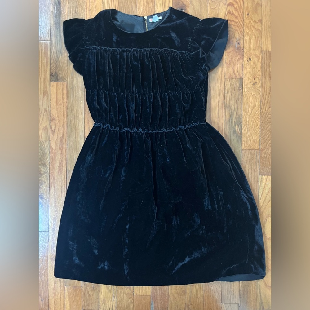 J Crew Crewcuts Black Velvet Dresses - Size 16 EUC